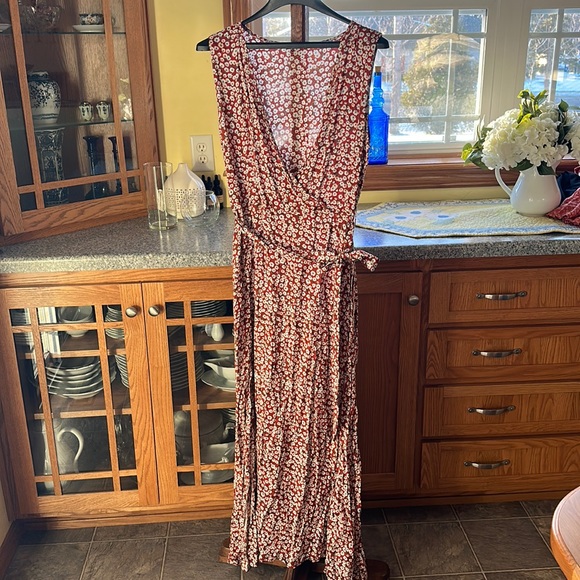 SHEIN Dresses & Skirts - Silky V-neck maxi wrap dress